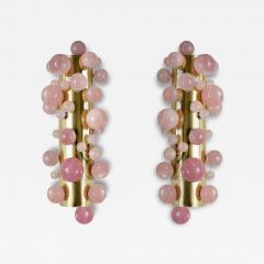  Phoenix Gallery Bespoke Pink Rock Crystal Bubble Sconces By Phoenix - 4127823