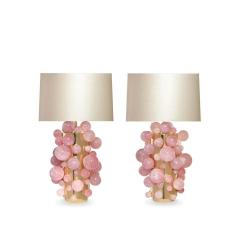  Phoenix Gallery Pair of Pink Rock Crystal Bubble Lamps by Phoenix - 1899392