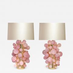  Phoenix Gallery Pair of Pink Rock Crystal Bubble Lamps by Phoenix - 1901902