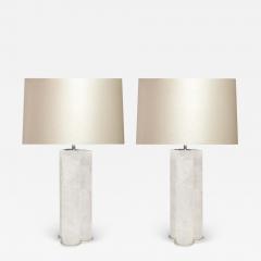  Phoenix Gallery Pair of Tri Column Rock Crystal Quartz Lamps by Phoenix - 1901907