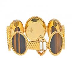  Piaget PIAGET 18K YELLOW GOLD 1970S TIGER EYE OVAL LINK WATCH - 2936147