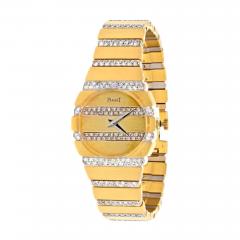 Piaget PIAGET 18K YELLOW GOLD ROUND DIAL DIAMOND POLO WATCH