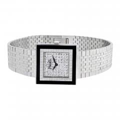  Piaget PIAGET CIRCA 1970S 18K WHITE GOLD DIAMOND SUQARE DIAL WRIST WATCH - 1888082