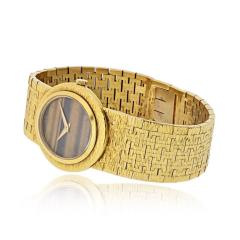  Piaget Piaget Vintage 18K Yellow Gold Tiger Eye Oval Dial Watch - 4509447