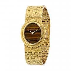  Piaget Piaget Vintage 18K Yellow Gold Tiger Eye Oval Dial Watch - 4509519