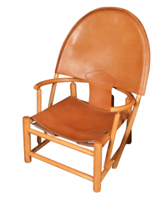  Piero Palange Werther Toffoloni 1970s Toffoloni Palange leather Hoop armchair - 3157022