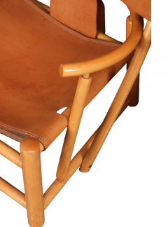  Piero Palange Werther Toffoloni 1970s Toffoloni Palange leather Hoop armchair - 3157023