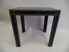  Pierre Lottier French Mid Century Modern Studded Black Leather End Tables Pierre Lottier Pair - 1660339