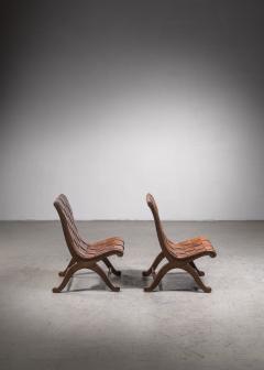  Pierre Lottier Pair of Pierre Lottier slipper chairs - 2850714