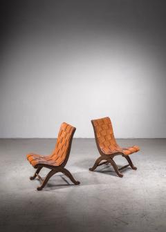  Pierre Lottier Pair of Pierre Lottier slipper chairs - 2850715