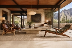  Pierre Weckx Brazilian Modern Chaise Lounge in Cavi na Wood Olive Mohair Pierre Weckx - 4694006