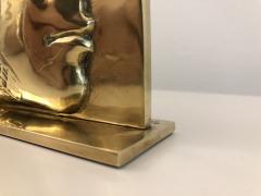  Pierre Yves Tr mois 1988 Pierre Yves Tremois French Pair of Gilt Bronze Sculpture Panel Bookends - 676867
