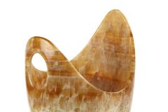  Pieruga Marble Champagne bucket ice bucket sculpture vase in Amber onyx hand carved in Italy - 1451231