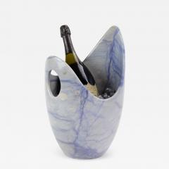  Pieruga Marble Champagne bucket ice bucket sculpture vase in Azul Macaubas blue hand carved - 1456166