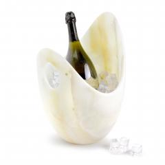  Pieruga Marble Champagne bucket ice bucket vase sculpture in white Onyx hand carved in Italy - 1456170