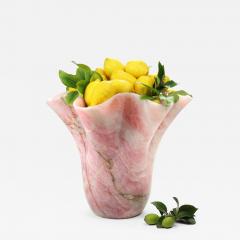  Pieruga Marble Large vase Sculpture in Rose Quartz carved by hand in Italy - 1456151