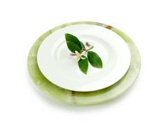  Pieruga Marble Set of 4 Charger Plates in Green Onyx hand carved in Italy - 1460782