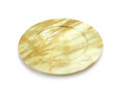  Pieruga Marble Set of 4 charger plates in Yellow Siena marble hand carved in Italy - 1460601