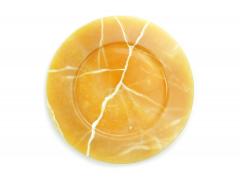  Pieruga Marble Set of 4 charger plates in orange onyx hand carved in Italy - 1460762