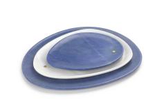  Pieruga Marble Set of Plates in Azul Macaubas and White Onyx hand carved in Italy - 1460255