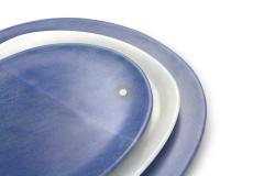  Pieruga Marble Set of Plates in Azul Macaubas and White Onyx hand carved in Italy - 1460256