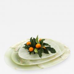  Pieruga Marble Set of Plates in Green Onyx hand carved in Italy - 1464669