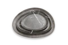  Pieruga Marble Set of Plates in Imperial Grey Marble hand carved in Italy - 1460397