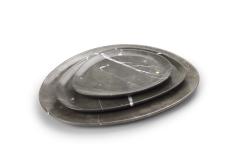  Pieruga Marble Set of Plates in Imperial Grey Marble hand carved in Italy - 1460399