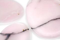  Pieruga Marble Set of Plates or Platters in Pink Onyx hand carved in Italy - 1460407