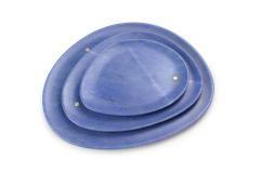  Pieruga Marble Set of plates in Azul Macaubas blue marble hand carved in Italy - 1460247