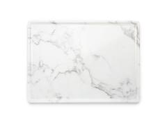  Pieruga Marble Tray Hand Carved From Solid block of White Marble Rectangular Made in Italy - 1637599