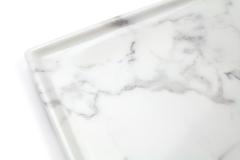  Pieruga Marble Tray Hand Carved From Solid block of White Marble Rectangular Made in Italy - 1637600