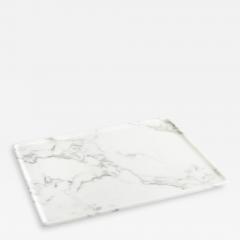  Pieruga Marble Tray Hand Carved From Solid block of White Marble Rectangular Made in Italy - 1639083