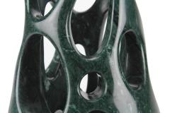  Pieruga Marble Vase sculpture in Imperial Green marble carved by hand in Italy - 1907902