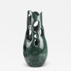  Pieruga Marble Vase sculpture in Imperial Green marble carved by hand in Italy - 1909589