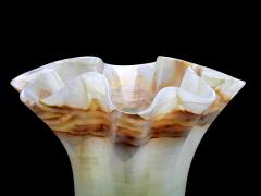  Pieruga Marble Vase sculpture in white onyx carved by hand in Italy - 1757136