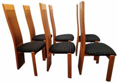  Pietro Costantini Six Slatted Dining Chairs w Original Fabric Pietro Costantini Italy 1980s - 3273125