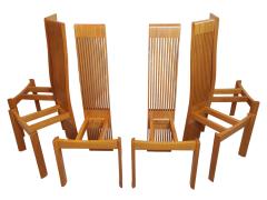  Pietro Costantini Six Slatted Dining Chairs w Original Fabric Pietro Costantini Italy 1980s - 3273126