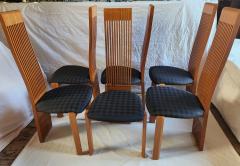  Pietro Costantini Six Slatted Dining Chairs w Original Fabric Pietro Costantini Italy 1980s - 3273136