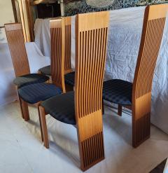  Pietro Costantini Six Slatted Dining Chairs w Original Fabric Pietro Costantini Italy 1980s - 3273137