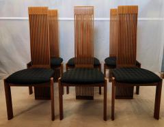  Pietro Costantini Six Slatted Dining Chairs w Original Fabric Pietro Costantini Italy 1980s - 3273491