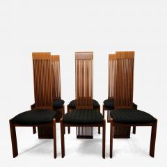  Pietro Costantini Six Slatted Dining Chairs w Original Fabric Pietro Costantini Italy 1980s - 3281050