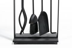  Pilgrim Manufacturing 1970s Modern Fireplace Tool Set by Pilgram in Stainless Steel Iron - 4349529
