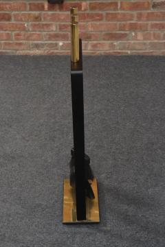  Pilgrim Manufacturing Vintage Modernist Iron and Brass Fireplace Tool Set with Brush Shovel and Poker - 4795242