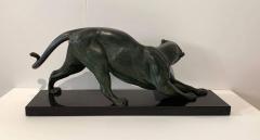  Plagnet Art Deco Panther Sculpture by Plagnet White Bronze Marble France circa 1925 - 2120763