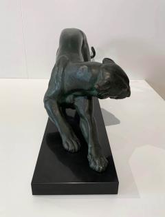  Plagnet Art Deco Panther Sculpture by Plagnet White Bronze Marble France circa 1925 - 2120764