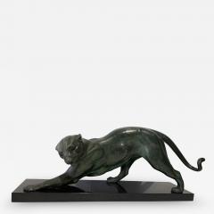  Plagnet Art Deco Panther Sculpture by Plagnet White Bronze Marble France circa 1925 - 2120820