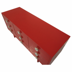  Planula Mid Century Modern Red Lacquered Sideboard by Planula Italy 1970s - 3478177