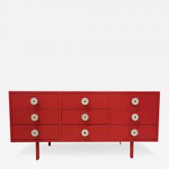  Planula Mid Century Modern Red Lacquered Sideboard by Planula Italy 1970s - 3479222