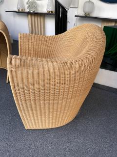  Platt Young Pair of King Tubby Rattan Armchairs by Platt Young for Driade Italy 1990s - 2854326